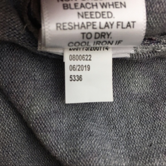 DRESS BARN Cardigan Sweater Paisley Floral 3/4 Sleeves Grey Purple Size Large - Picture 8 of 11